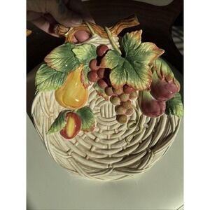VTG 3D Country‎ Decorative Plate Fruit GrannyCore Kitchen Wall Decor 9" Plaque